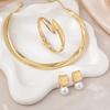 Personalisiertes übertriebenes geometrisches Halsketten-Armband-Ohrring-Set