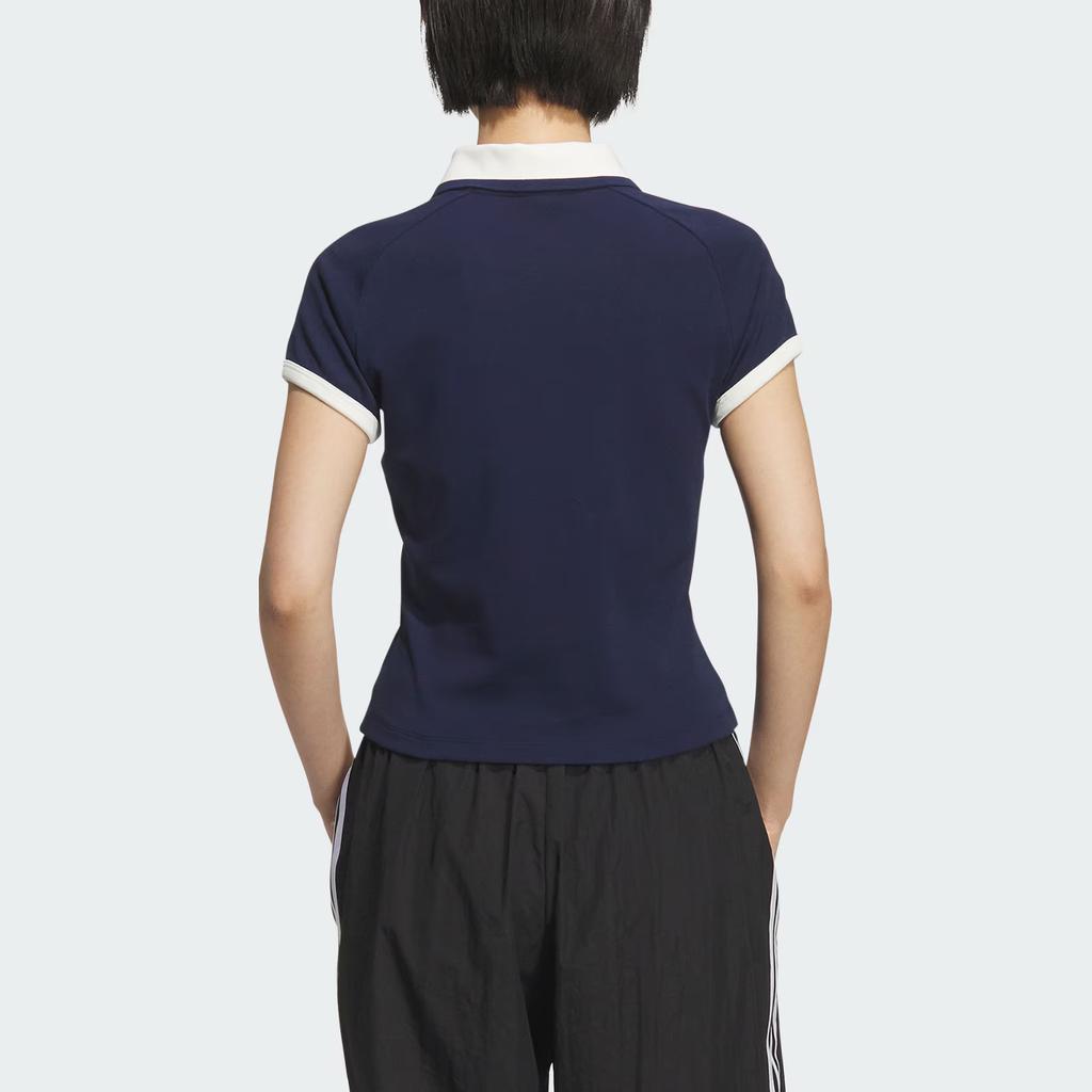 Adidas Originals Ss25 Short Logo Letter Sports Slim Fit Polo Shirt Women Tops KF9610