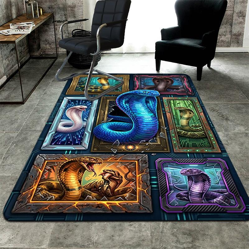 Snake Artworks Pattern Rug Floor Mat for Living Room or Bedroom Soft and Comfortable Carpet a Gift for Birthday and Holiday.