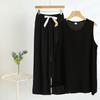 Chic 2025 Summer Women's Cotton-Silk Tank and Long Pants Set