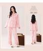 Autumn and winter pajama set for women, pink printed pure cotton long-sleeved V-neck home outfit