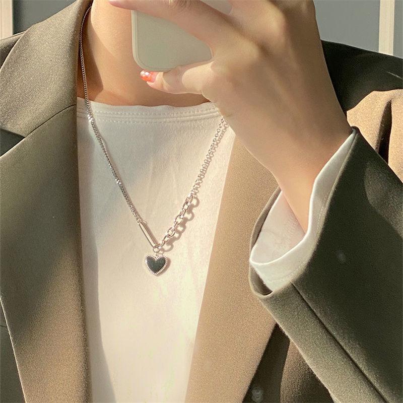 

2023 New Double Sided Heart Pendant Necklace For Women Girl Clavicle Chain Choker New Fashion Trendy Jewelry Gift Party