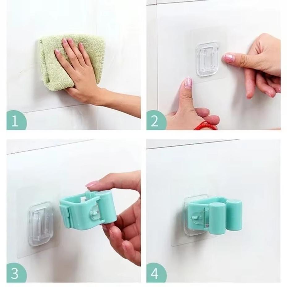 1 Pc Household Bathroom Wall Mounted Mop Umbrella Holder Brush Shelf Bathroom Hanger Storage Rack Multifunctional Storages Tools