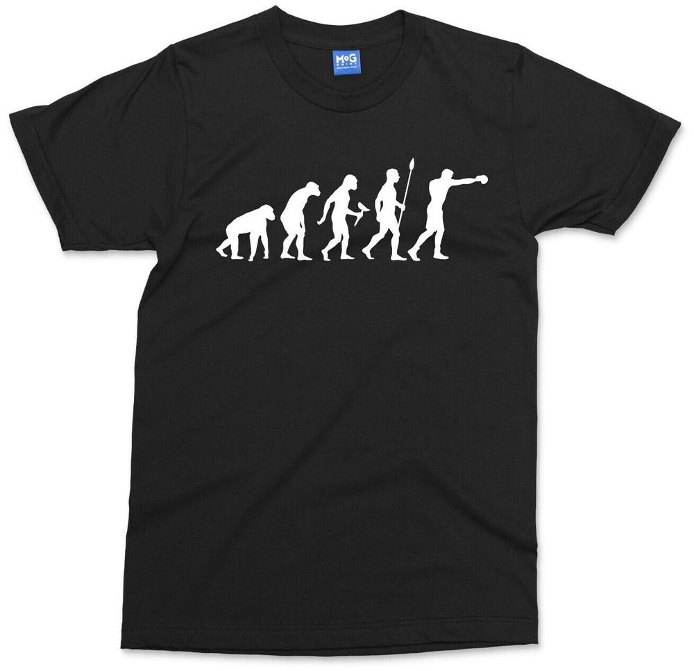 Evolution of Boxing T-shirt Funny Boxer Fan Gym Tee Combat Sports Fighting Gifts