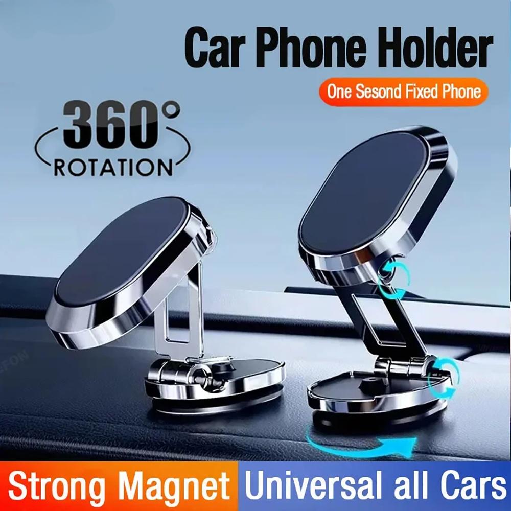 360 Degree Magnetic Car Phone Holder Magnet Dashboard Sticking Smartphone Foldable Phone Bracket In Car