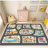 Kids City Road Play Rug Educational Traffic Map Carpet Multi-Scenes Game Mat Factory Farm Police Station Non-Slip Playroom Decor