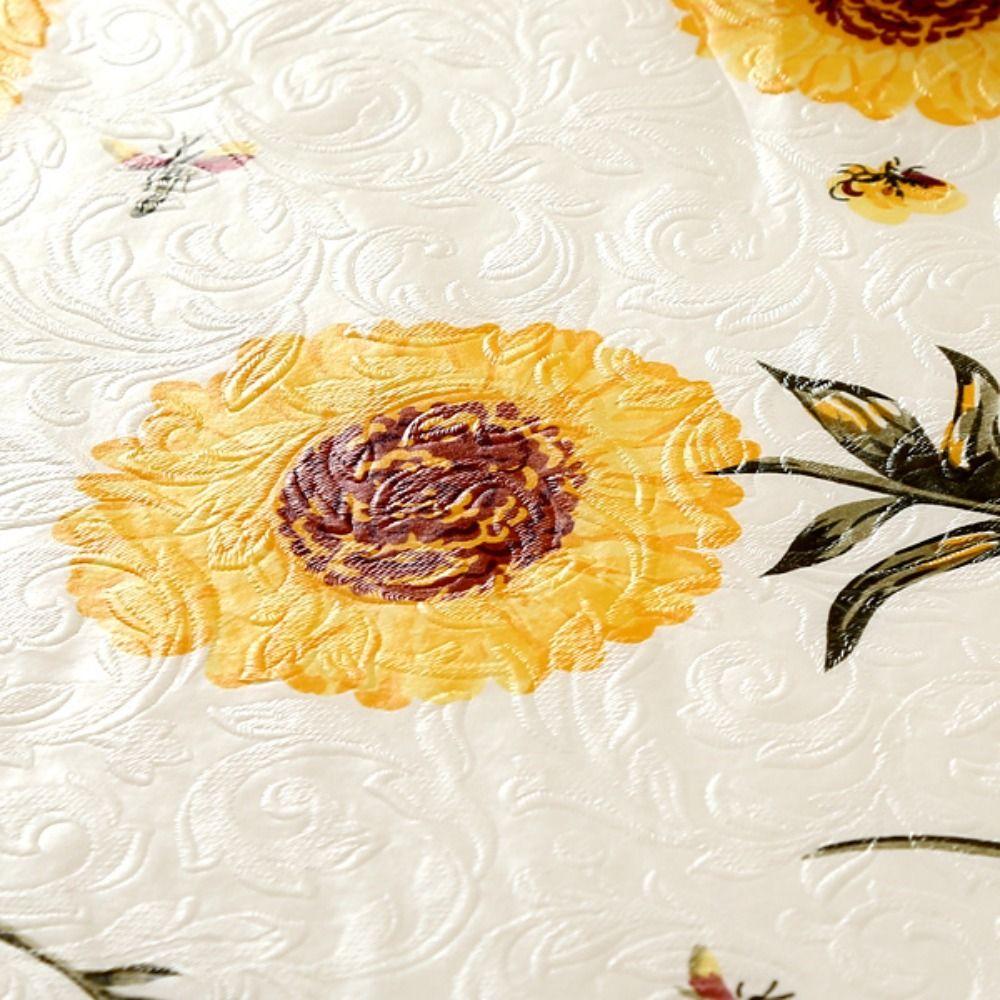 Flower Pattern Printed Tablecloth Oil-proof Table Cover Rose Round Table Cloth  Home Decoration
