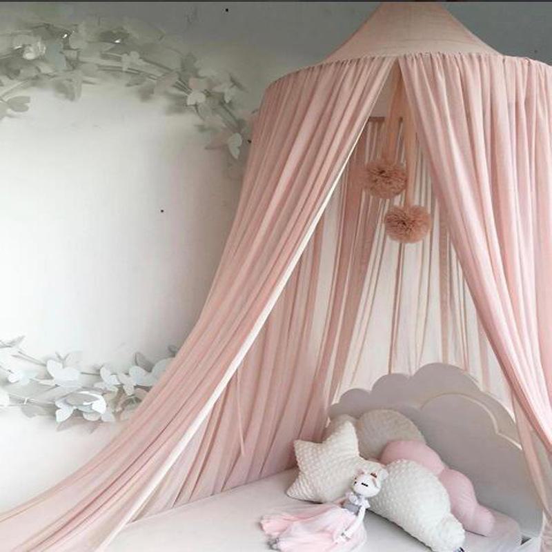 Summer Baby Chiffon Bed Curtain: Light, Breathable, Solid Color Mosquito Net Tent for Kids