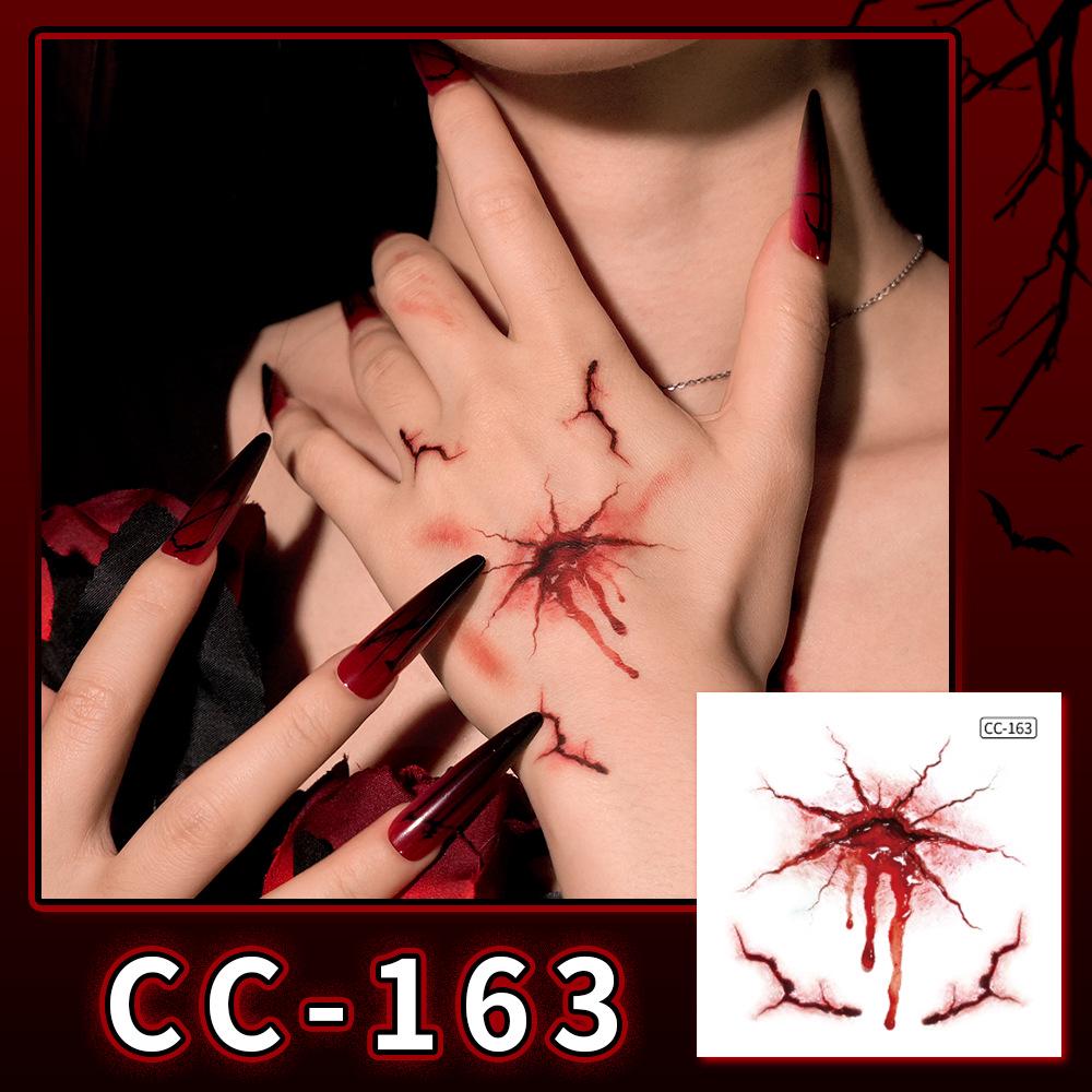 Nuovi Tatuaggi Impermeabili di Halloween Horror Cicatrice Faccia - Adesivi Trucco Opachi per Feste Festival