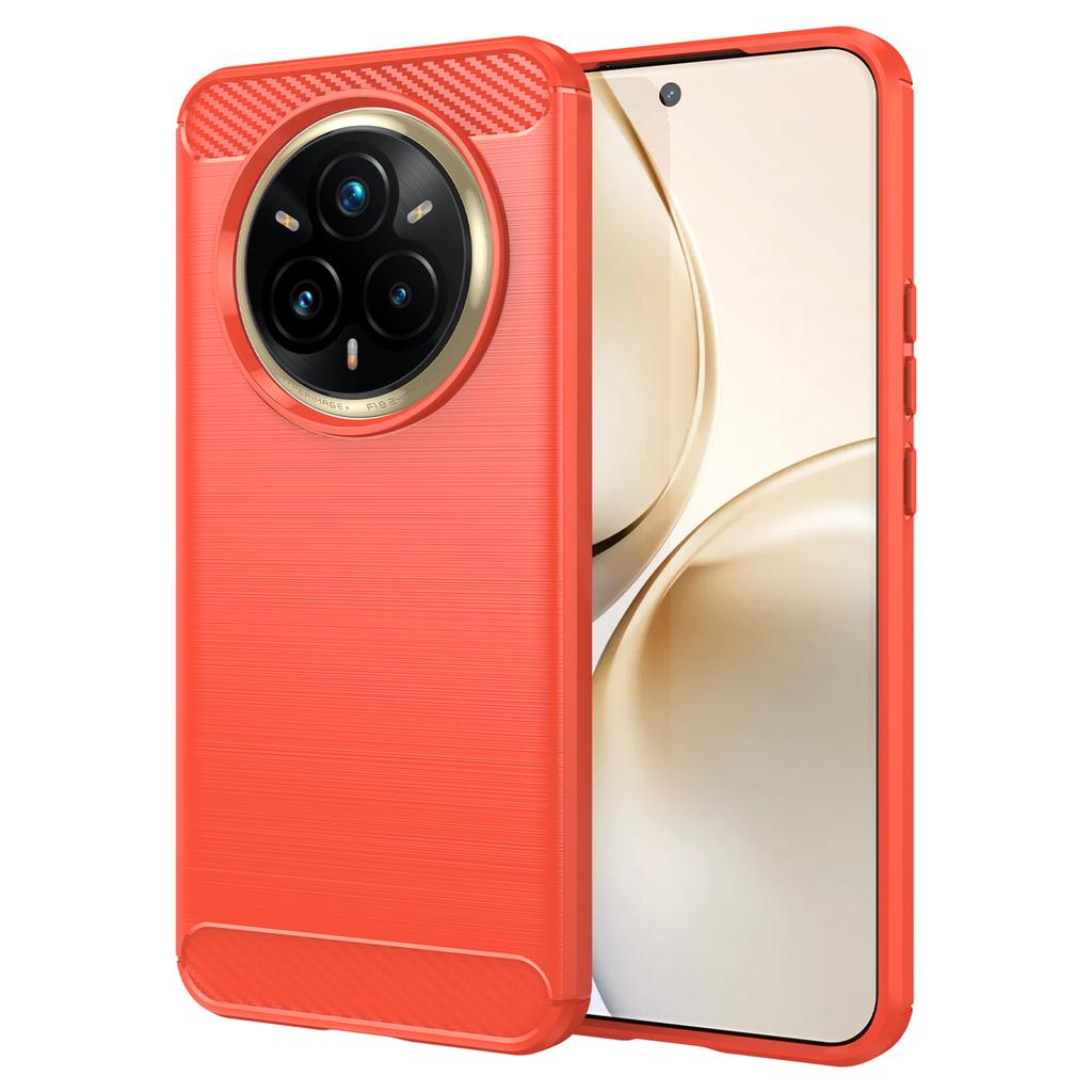 For Realme 14 Pro+ 5G Case Protective Phone Cover Carbon Fiber Texture Brushed