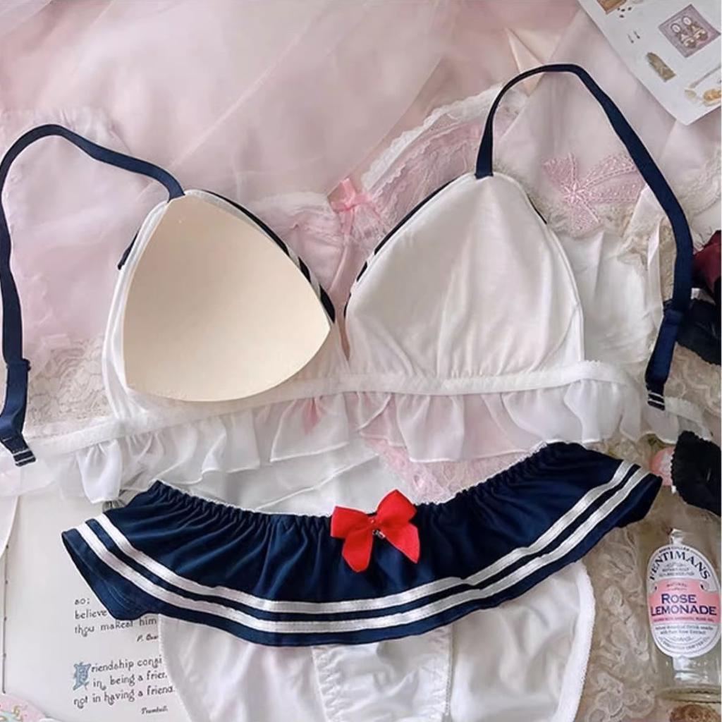 Mädchen BHs Dreiecksschale Weich Niedlich Unterwäsche Mode Damen BHs Kabellos Push Up BHs Patchwork Unterwäsche Innentops für Damen Büstenhalter Damen Lingerie