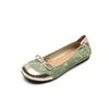 Retro color matching ballet flats women's spring summer bow doll head shoes