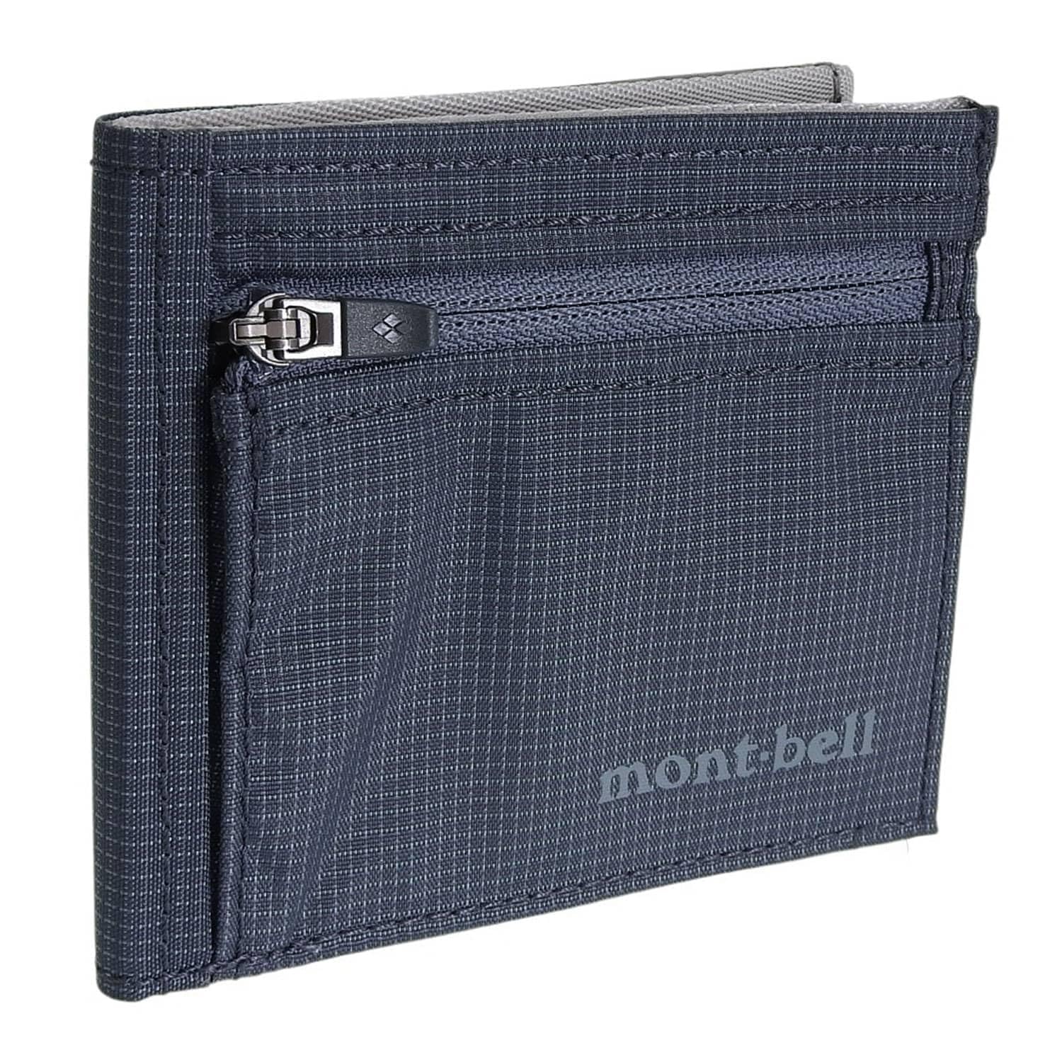 mont-bell flat wallet 1133371 nylon bifold compact gray men s