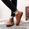 New 2026 Handmade Leather Men Boots Fashion Autumn Sneakers Breathable Design Men's Casual Shoes Outdoor Men Ankle Winter Boots