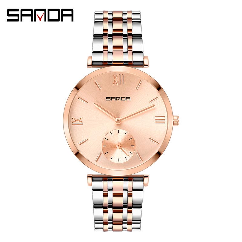 Sanda Waterproof Quartz Watches: Fashionable Unisex Casual and Commuting Couple's Wristwatches