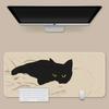 Kawaii Black Cat Sketch  Mouse Pad Anime Gaming Desk Mat Nonslip Rubber for Home Office