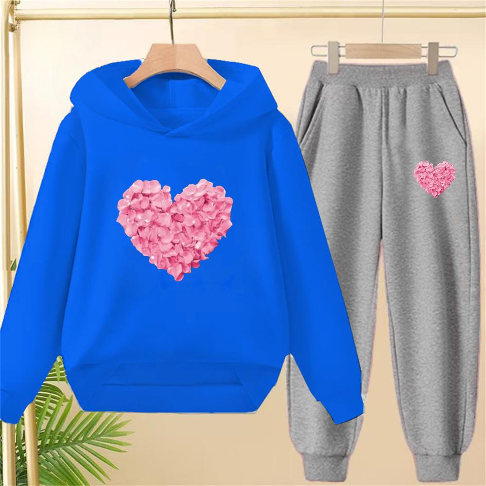 

Petals heart-shaped Children s Tops and bottom Hoodies Girls Boy age 3-12 Coat Casual Toddle Sweatshirr clothing 140