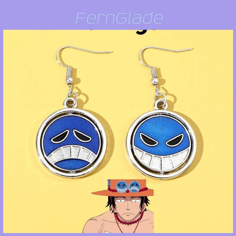 Nové japonské anime One Piece Náušnice Velkoobchod Otočné Whitebeard Ace Ušní doplňky