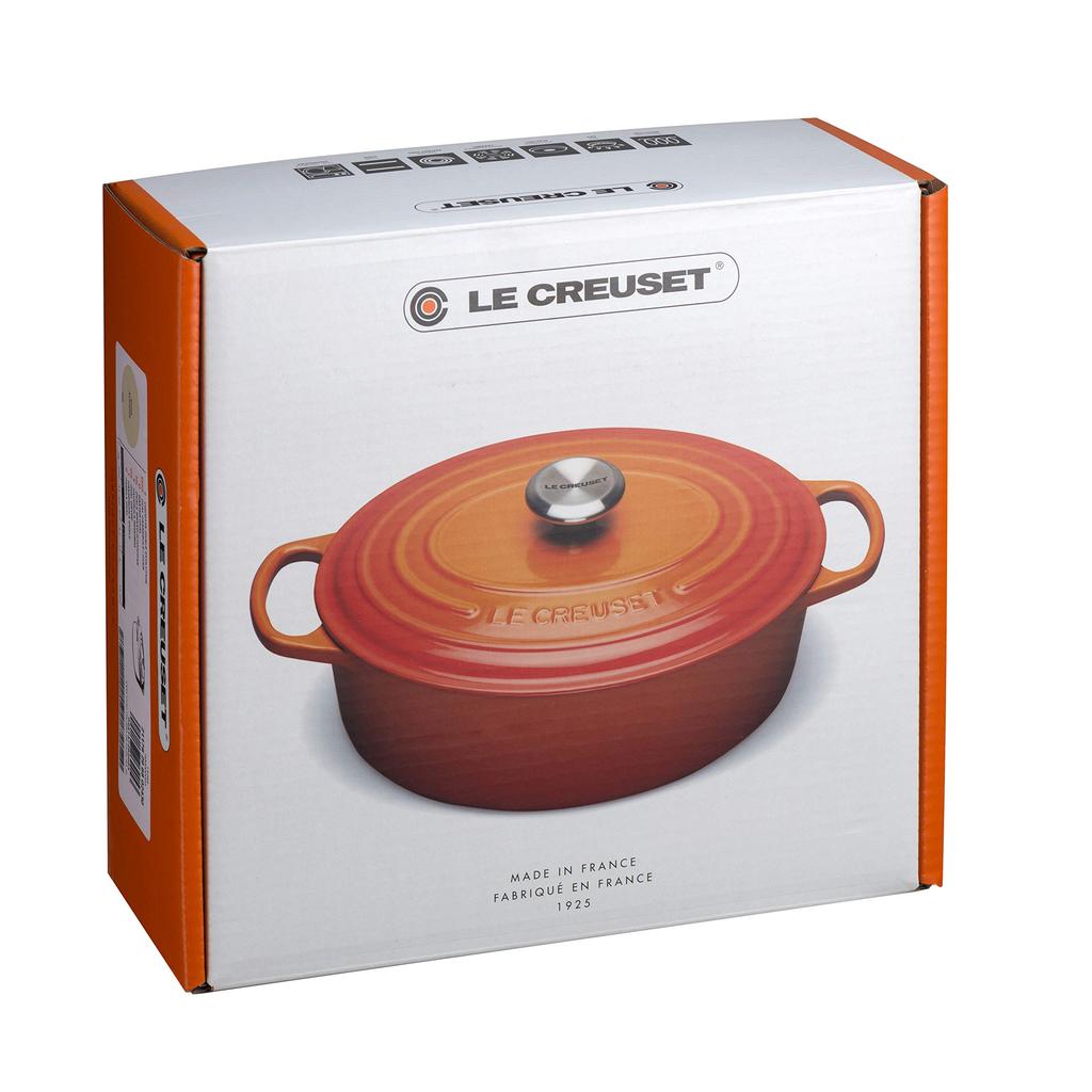 Le Creuset Signature Cocotte Oval 25cm Cast Iron Enamel Matte and Oven Compatible Japanese Pot, Black, Gas, Induction, [Official Product]