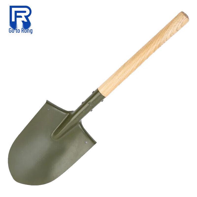 Fufeng Portable Pointed Steel Shovel with Wooden Handle