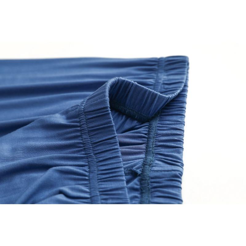 Modal Mens Homewear Pajamas V-neck Long Sleeve Pants Kit Draping Smooth Elastic Comfortable Sleepwear Pyjama Homme