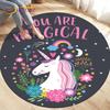 Children's Cartoon Cute Unicorn Animals Area Rug Round Carpets Rugs for Living Room,Kids Play Crawling Soft Non-slip Floor Mats