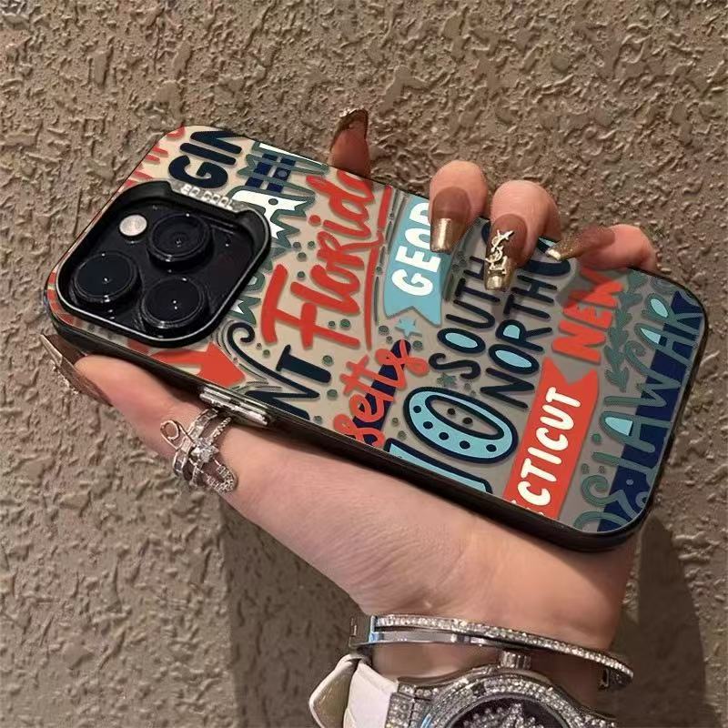 The new model is suitable for iphone17 mobile phone case Apple 15promax/14/13pro/12 trendy cool English 16
