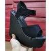 15CM Super High Heels Wedges Women Sandals 2025 Summer Thick Bottom Peep Toe Platform Female Sandals Sexy Party Dress Show Shoes