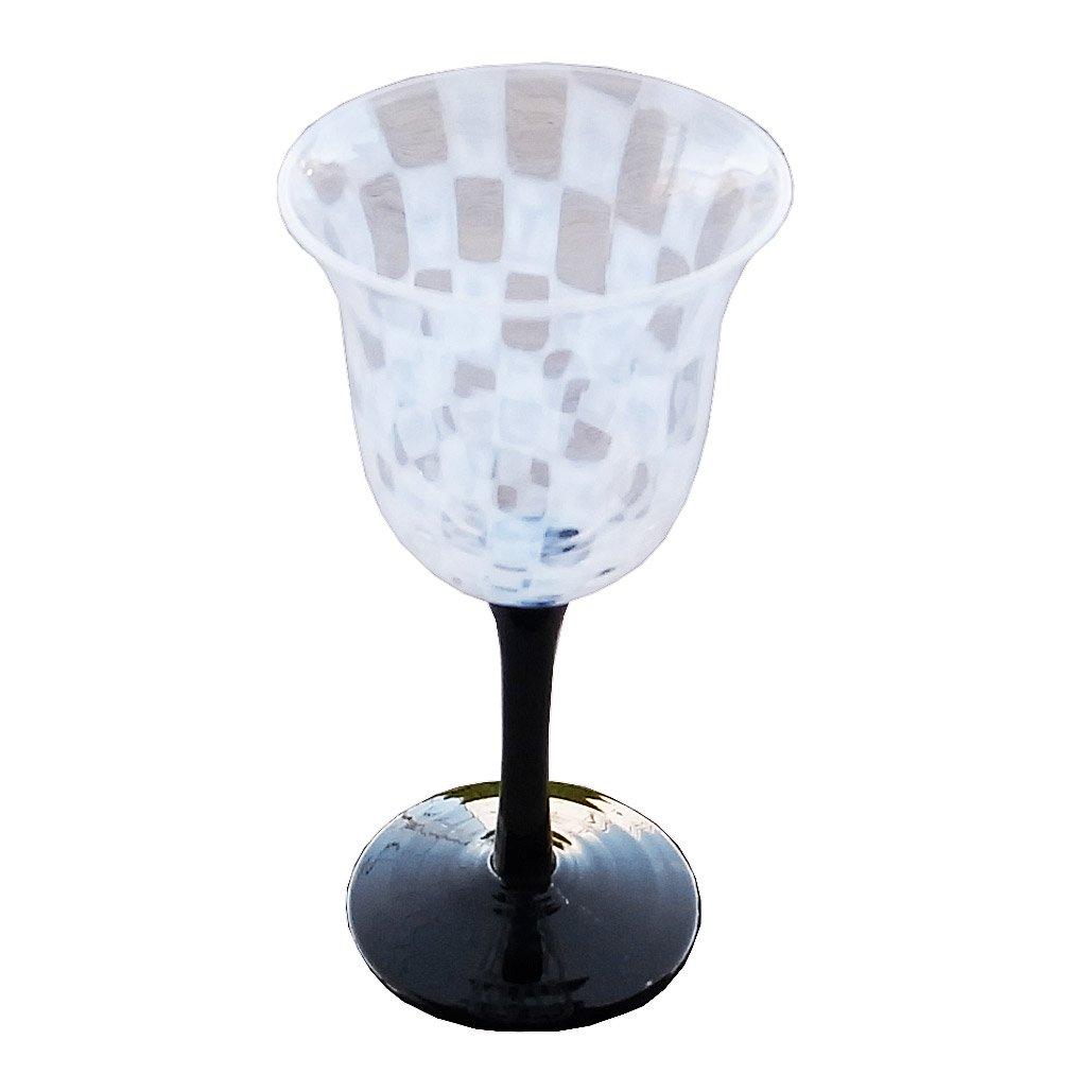 

Hirota Glass Wine Glass Taisho Roman Glass Checkered Black 80ml TR-34BK-1