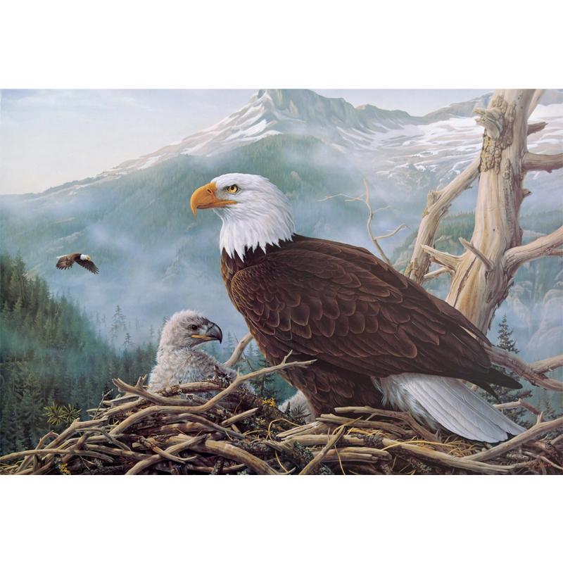 

DIY 5D Eagle Feeding Diamond Painting Rhinestone Cross Stitch Home Decor 20x30cm