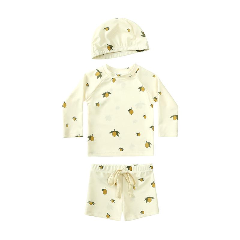 

Boys Hot Spring Swimsuit: 2025 Three-Piece Beach Set for Kids Size 130