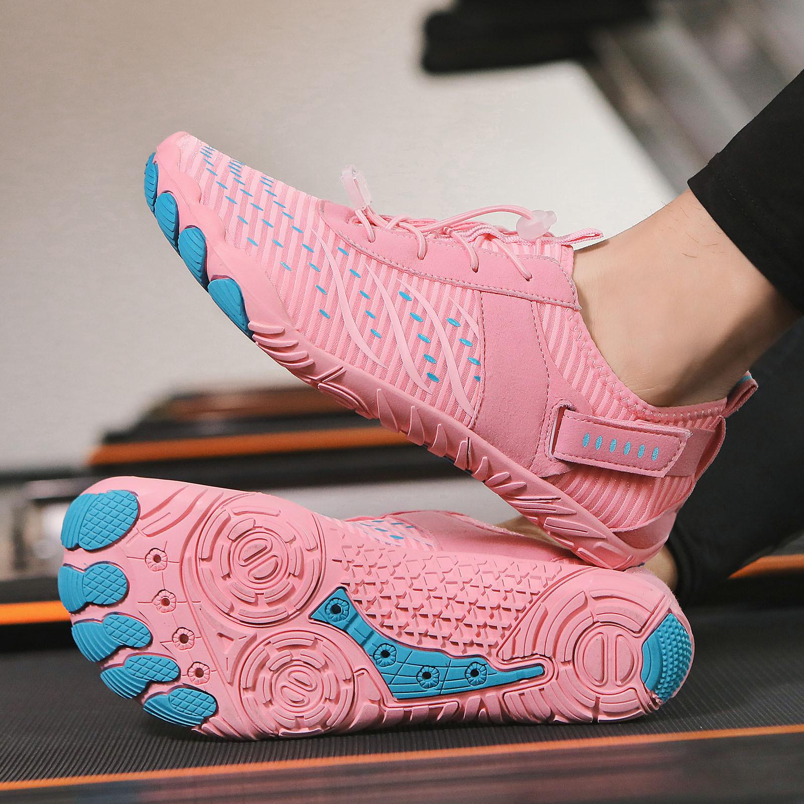 

Пятипалые туфли для пар, обувь для пляжного спорта, фитнеса, йоги, нескользящие и устойчивые к порезам, быстросохнущие, многофункциональные туфли для ручья 42 розовый