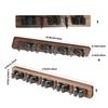 Natural Wood Wall Mounted Broom Storage Rack with Hook for Brooms Mops Umbrellas Home Organization