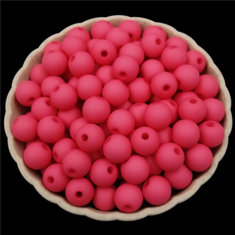 100 Stück 8 mm DIY-Perlen, einfarbig, große Acryl-Mattperlen, Farbe, mehrfarbig, Acryl, matte Perlen, lose Perlen, Sammelalbum, Dekoration, Basteln, Basteln