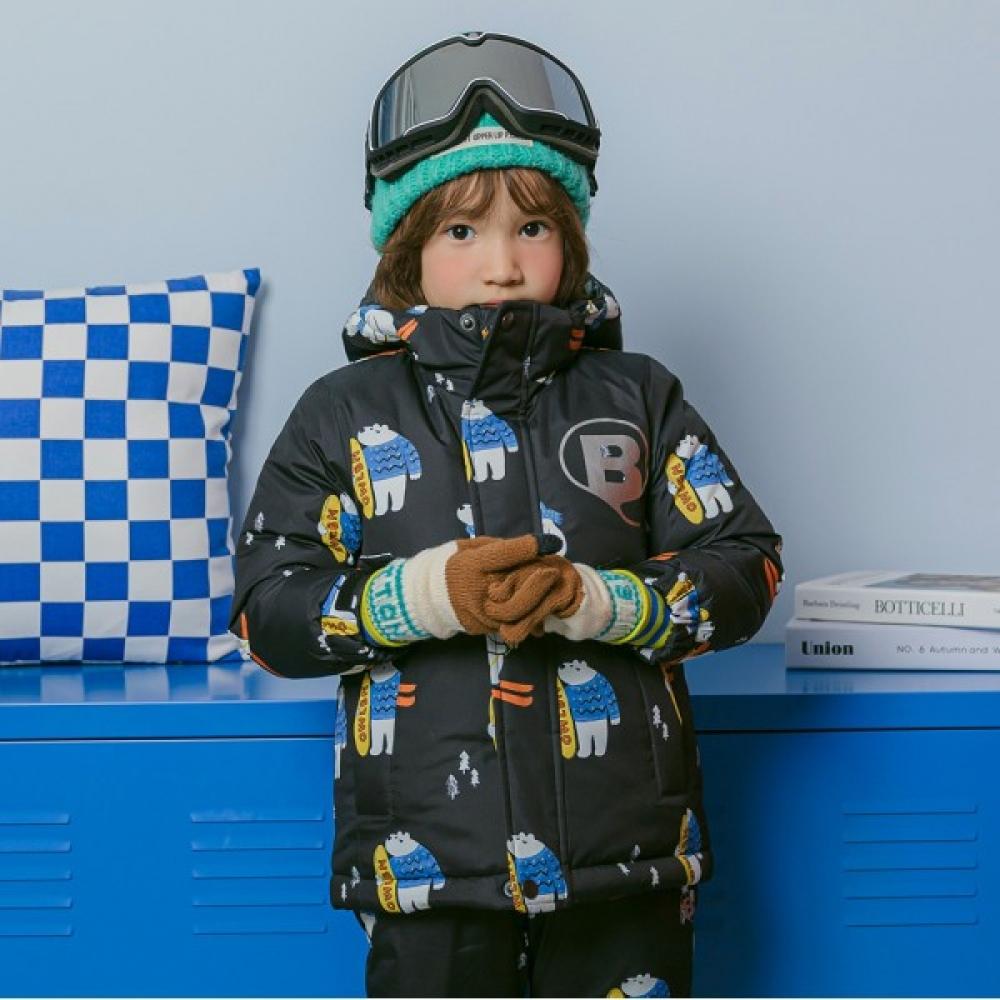 

Olivan Bear Pattern Ski Jumper Black blacks/130