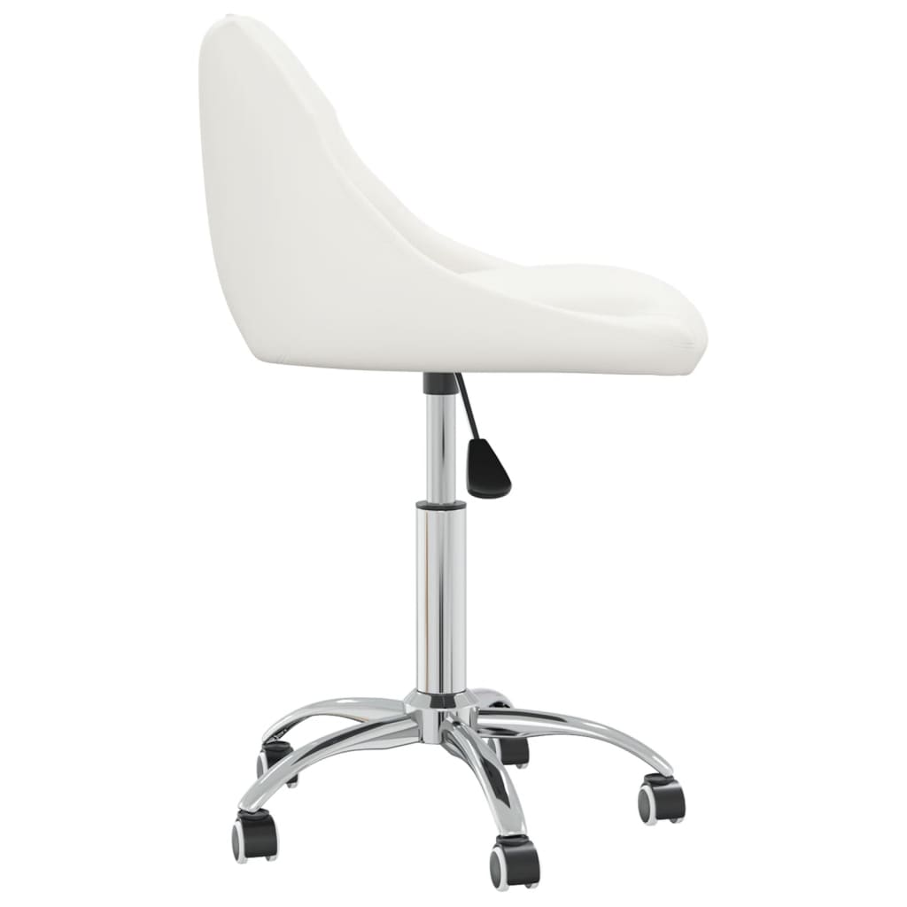 Office Chair Swivel White Faux Leather