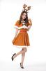 Osseoca Women's Santa Dress, Reindeer Cosplay Costume Set with Bolero, Headband, and Belt, Perfect for Christmas and Parties