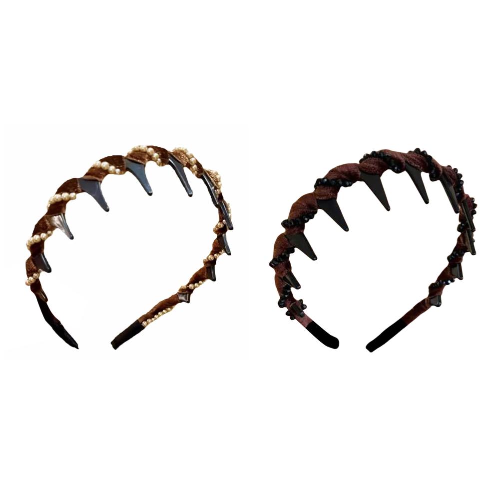 Velvet Sparkling Diamond High Cranium Hairband Wave Hair Hoop for Women Anti-Slip Toothed Hairband For Women Hair Accessories