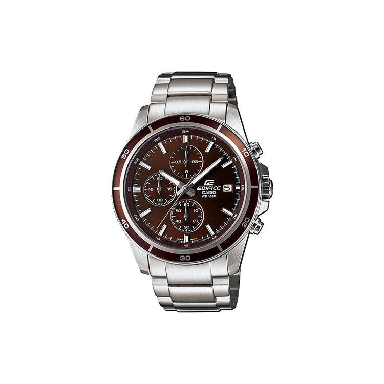 CASIO Men EDIFICE Coffee Watch EFR-526D-5A EFR-526D-5A Silver Strap