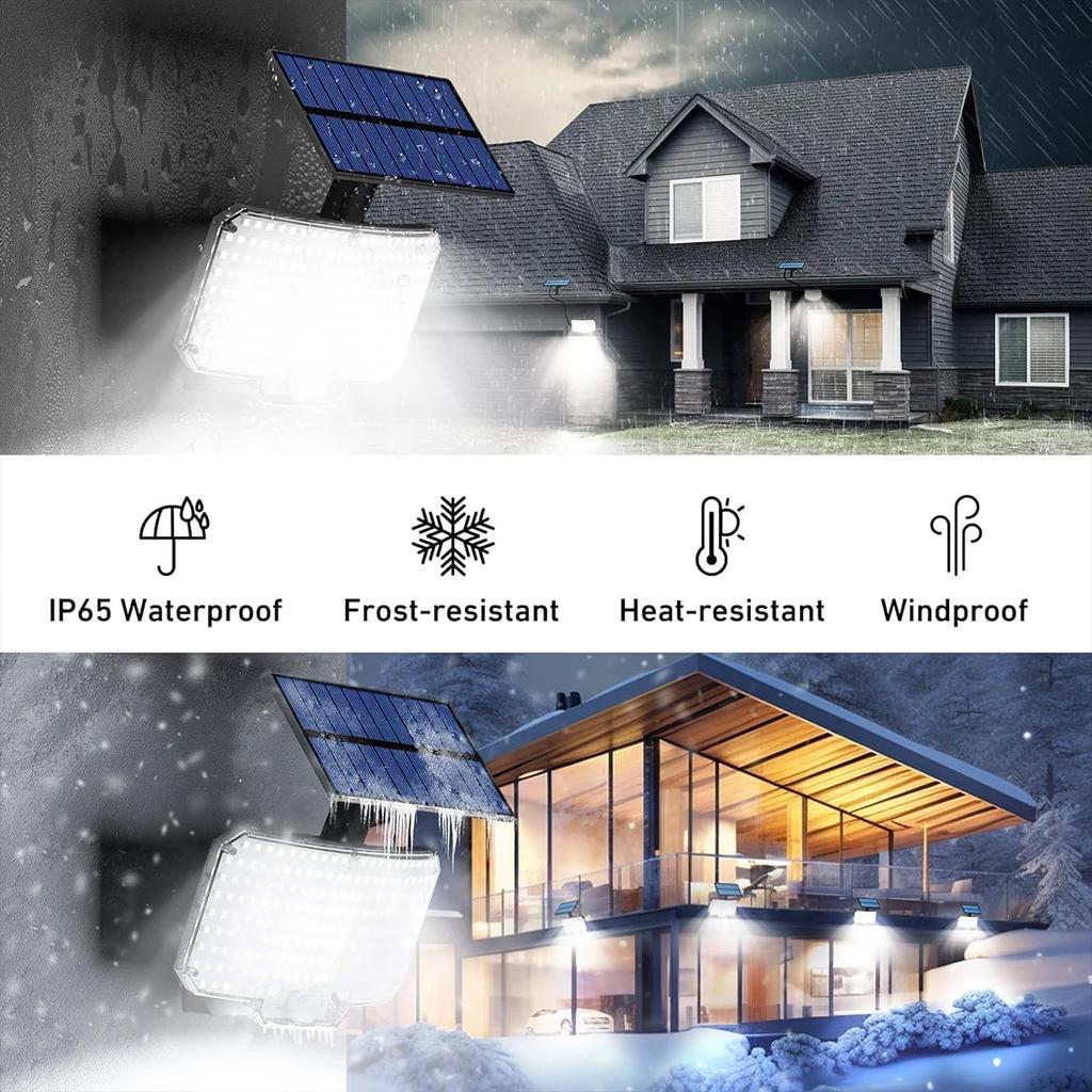 Solar Lights Outdoor 3 Modes Motion Sensor Flood Lights 234LED Solar Wall Lights for Outside Yard Garden Fence Pathway Lighting