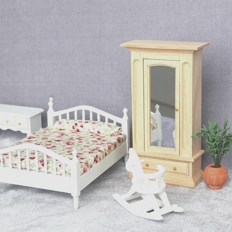 Realistyczny Stojak na Ubrania Realistyczna Zabawa w Udawanie dla Dzieci Rola Model Pełne Lustro Zabawka 1:12 akcesoriów do domku dla lalek