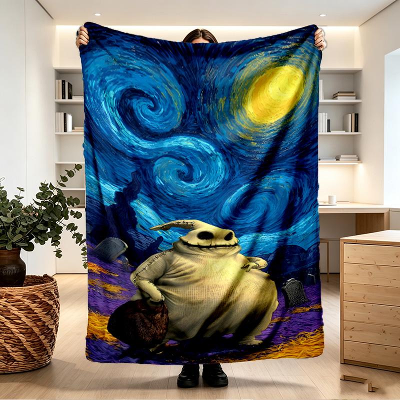 The Nightmare Before Christmas Print Blanket - Soft & Comfortable, for Bedroom, Travel, Sofa, Home Decoration - Birthday Christmas Gift for Friend
