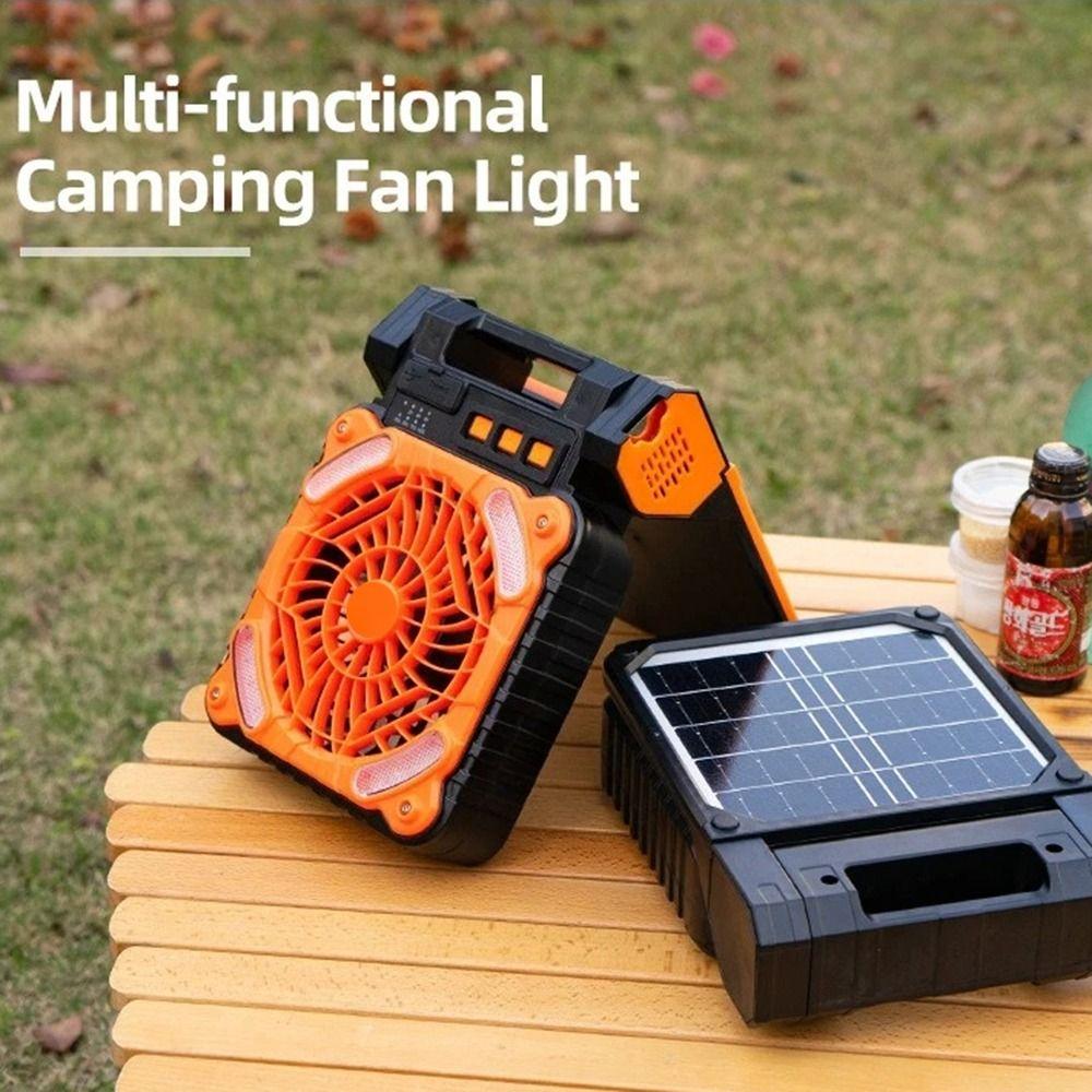 Folding Design Camping Fan with LED Light 90° Folding Portable Tent Fan  Fishing Trip