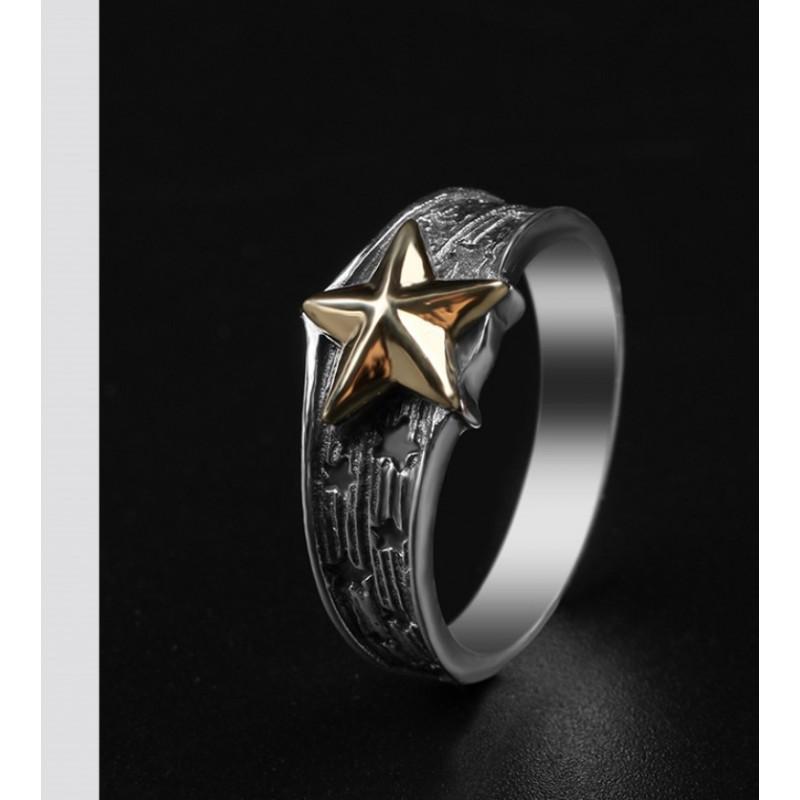 Adjustable Open Ring Men Women Vintage Star Geometric Finger Plated Retro Style