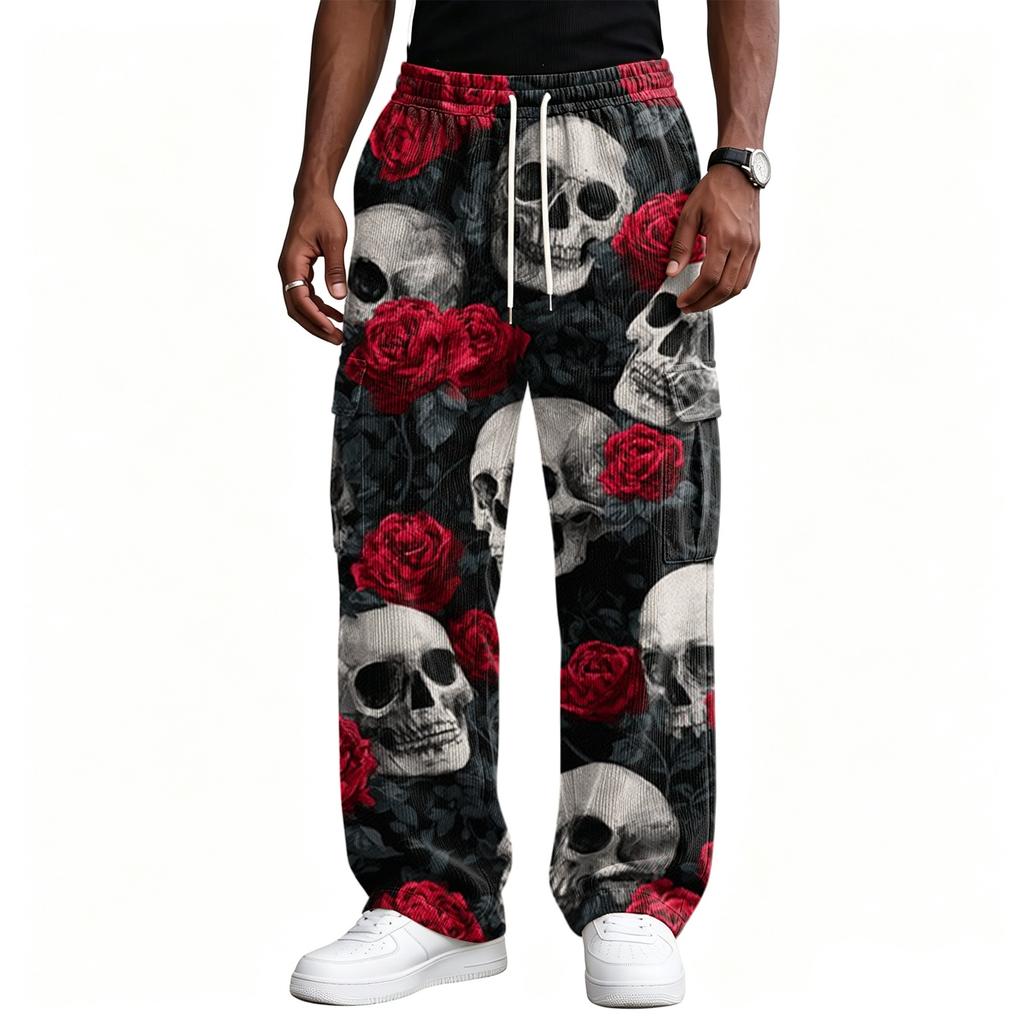 Men's Loose Fit Wide Leg Casual Pants Streetwear Comfortable Trousers