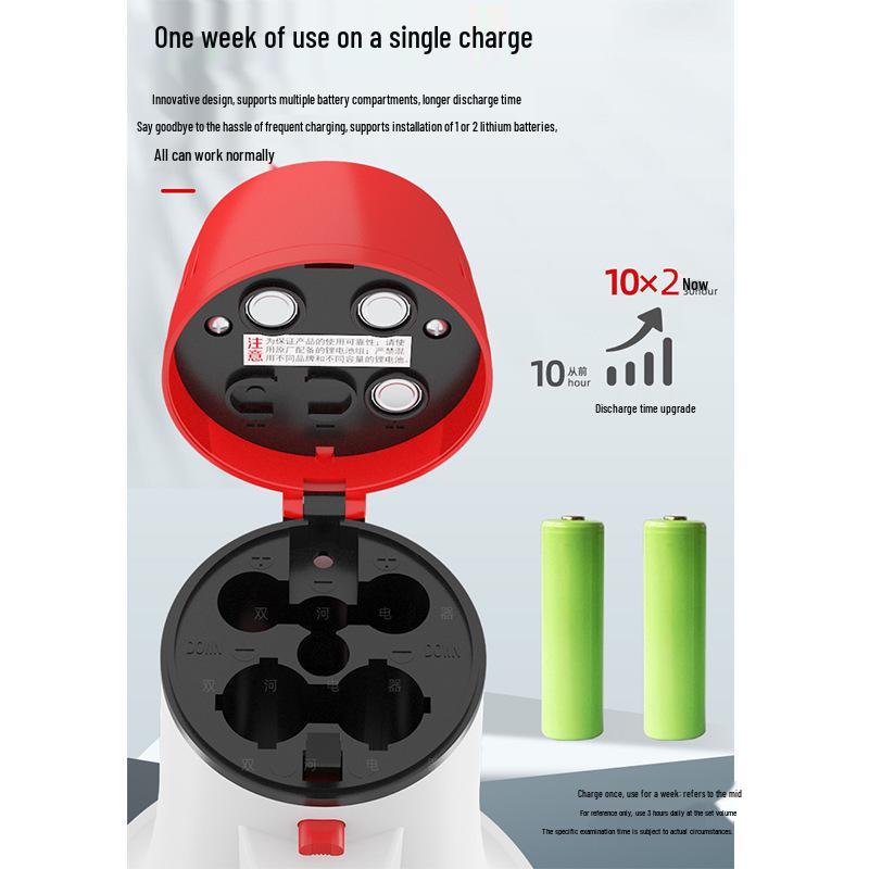 Dual Battery Outdoor Megaphone with Amplification and Recording for Stall Promotion