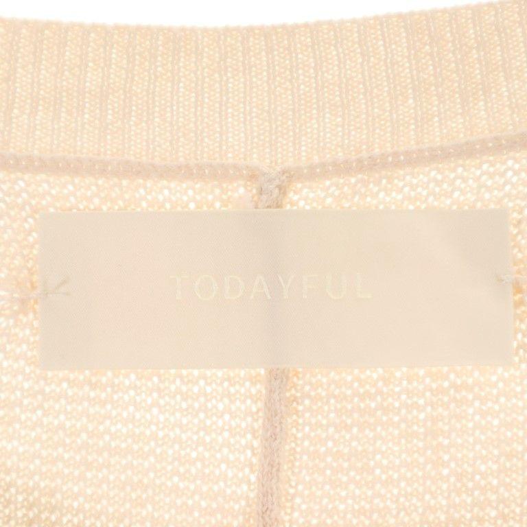 TODAYFUL Linen Blend Knit Poncho F Beige Women Used