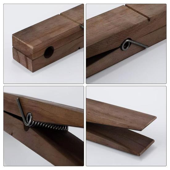 Klip na osušku Dřevěný kolíček na prádlo Tvar Věšák na ručníky Rustikální Nástěnný Dekorativní věšák do koupelny, na prádlo, na ručníky, na oblečení