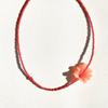 Temperamental Red Floral Crystal Trumpet Flower Collarbone Necklace