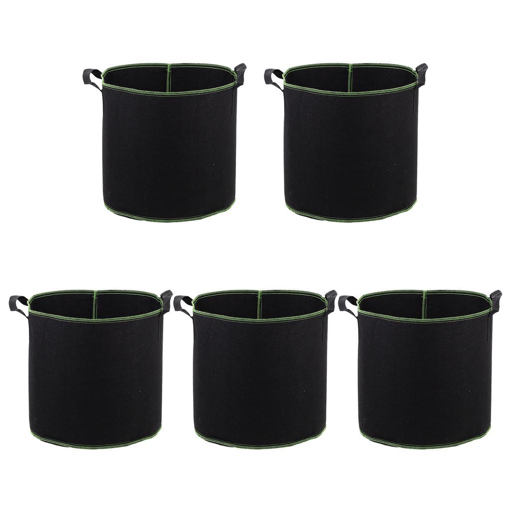 5 Pcs Plant Grow Bags Non-Woven Fabrics Durable Nursery Bags For Vegetable Flower Tree Growing Garden Planting Accessories